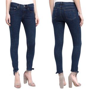 Rag & Bone Stevie Capri Jean in Paz Tie Ankle Jeans Denim Dark Wash Size 26